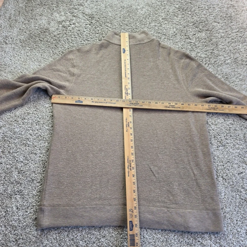 Banana Republic Quarter Zip Pullover Mens XL Tan Waffle Knit Preppy Sweater